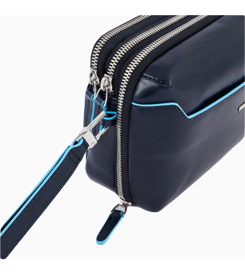 Piquadro Blue Square Clutch: Leather Wrist Bag | Official Store